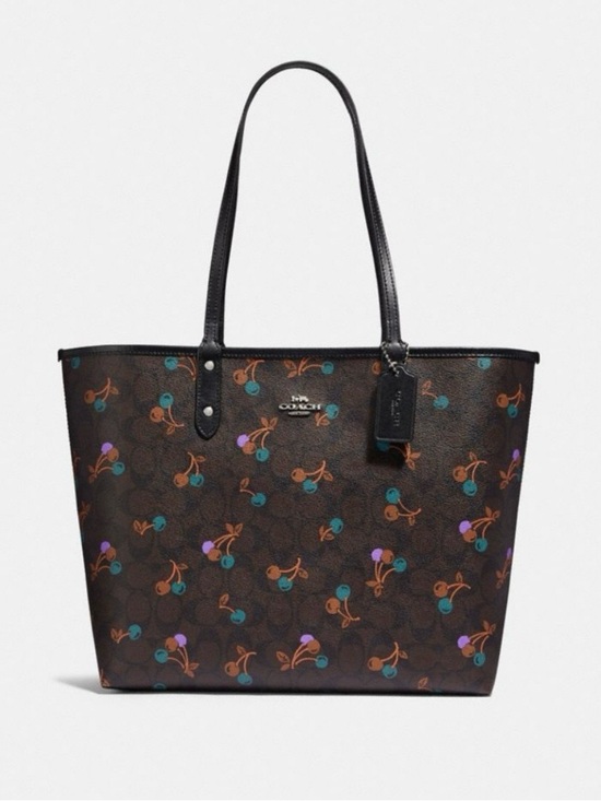 Coach Handbags - COACH F31389 REVERSIBLE CITY Tote IN SIGNATURE CANVAS WITH CHERRY PRINT